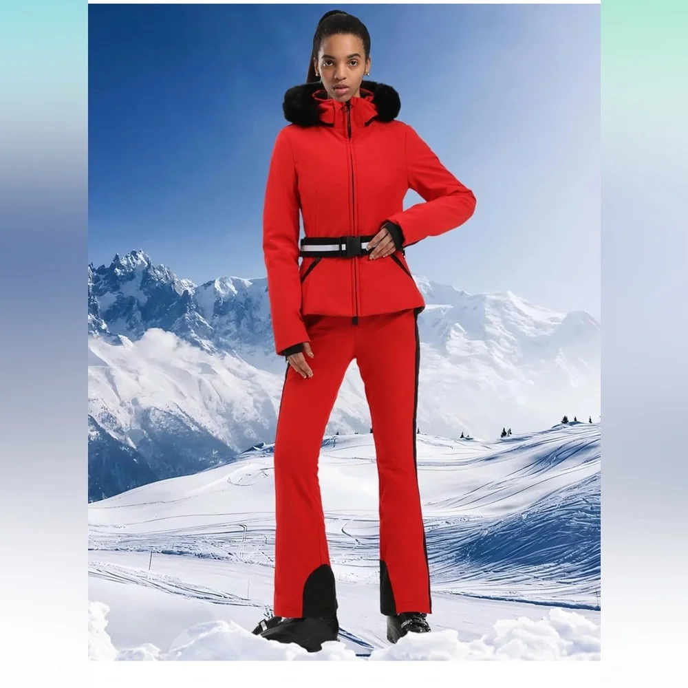 Gsou Snow Stretch Faux Fur hood trim Ski/Snow Jacket NWT - Picture 2 of 11